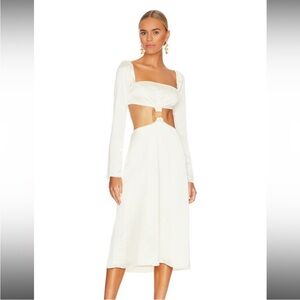 NWT We wore what white dress Cut Out Midi in Whisper White size medium!